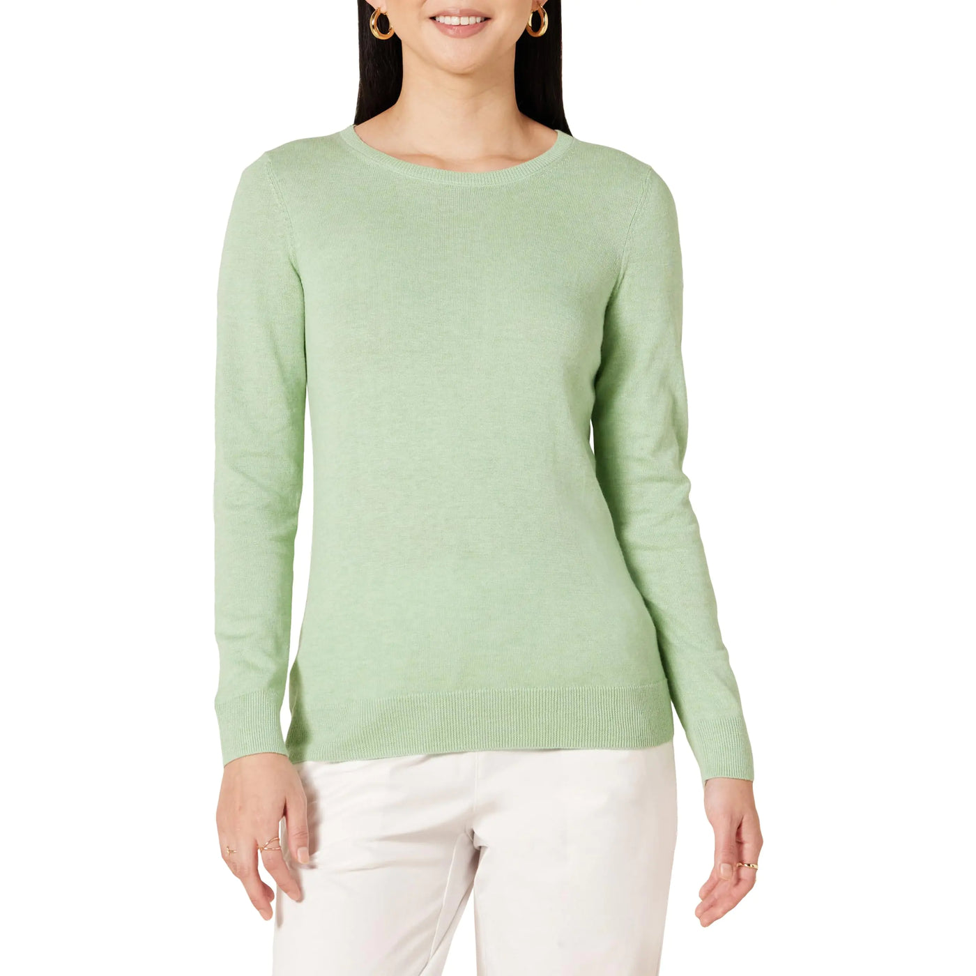 Amazon Essentials Women's Long-Sleeve Lightweight Crewneck Sweater (Available in Plus Size) Small Light Jade Green