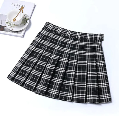 Women Classic Plaid  Uniform Skirt