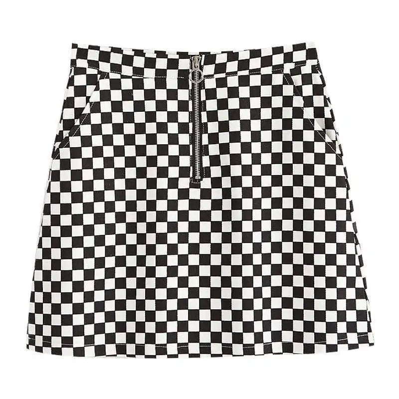 Women Checkerboard Skirt