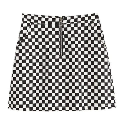 Women Checkerboard Skirt