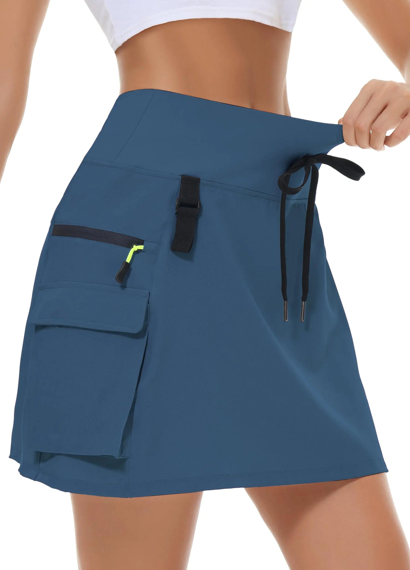 Women's High Waist  Zipper Pockets  Skirt