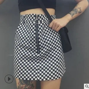 Women Checkerboard Skirt