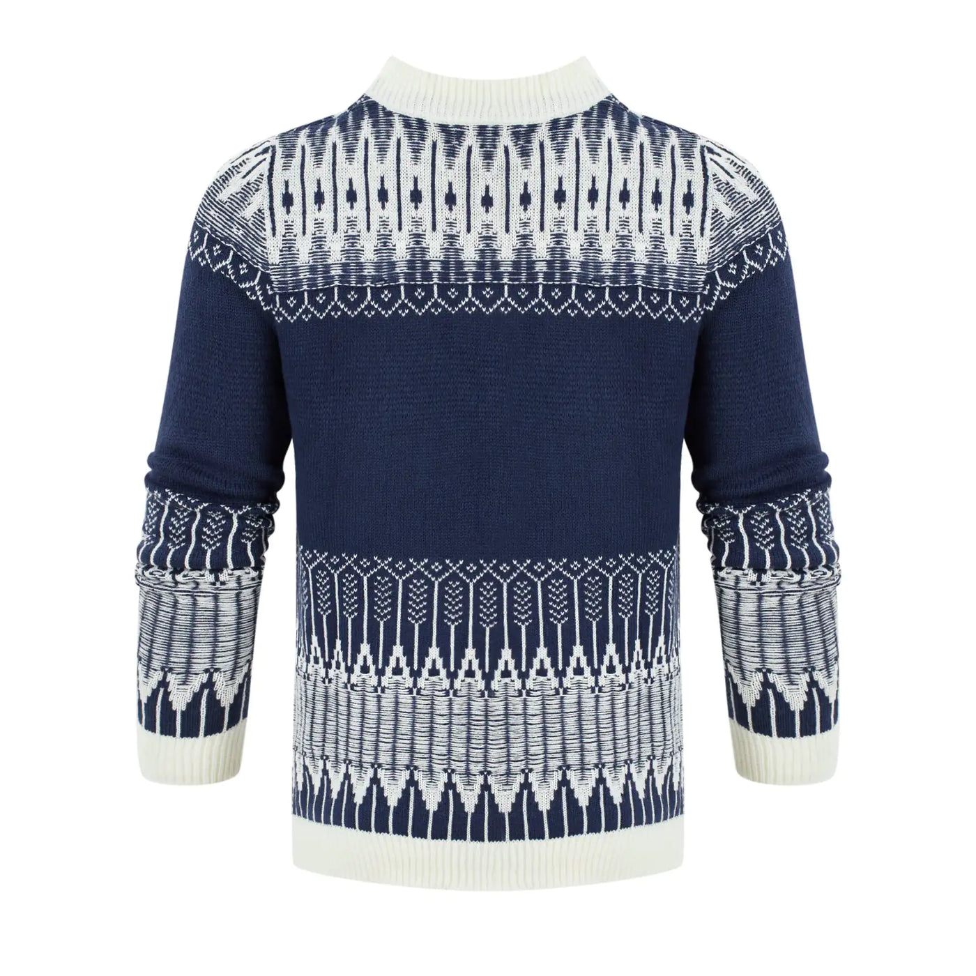 Men's Crewneck Pullover Sweater Unisex Fair Isle Long Sleeve Knitted Sweater