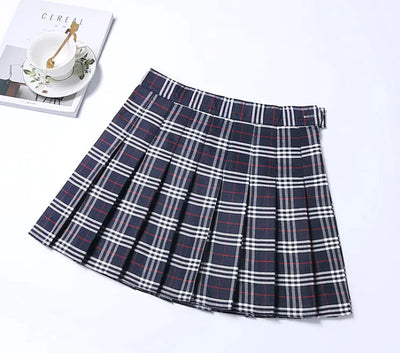 Women Classic Plaid  Uniform Skirt