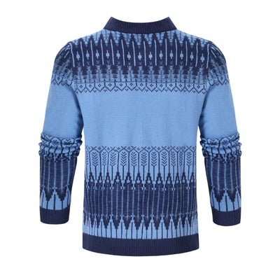 Men's Crewneck Pullover Sweater Unisex Fair Isle Long Sleeve Knitted Sweater