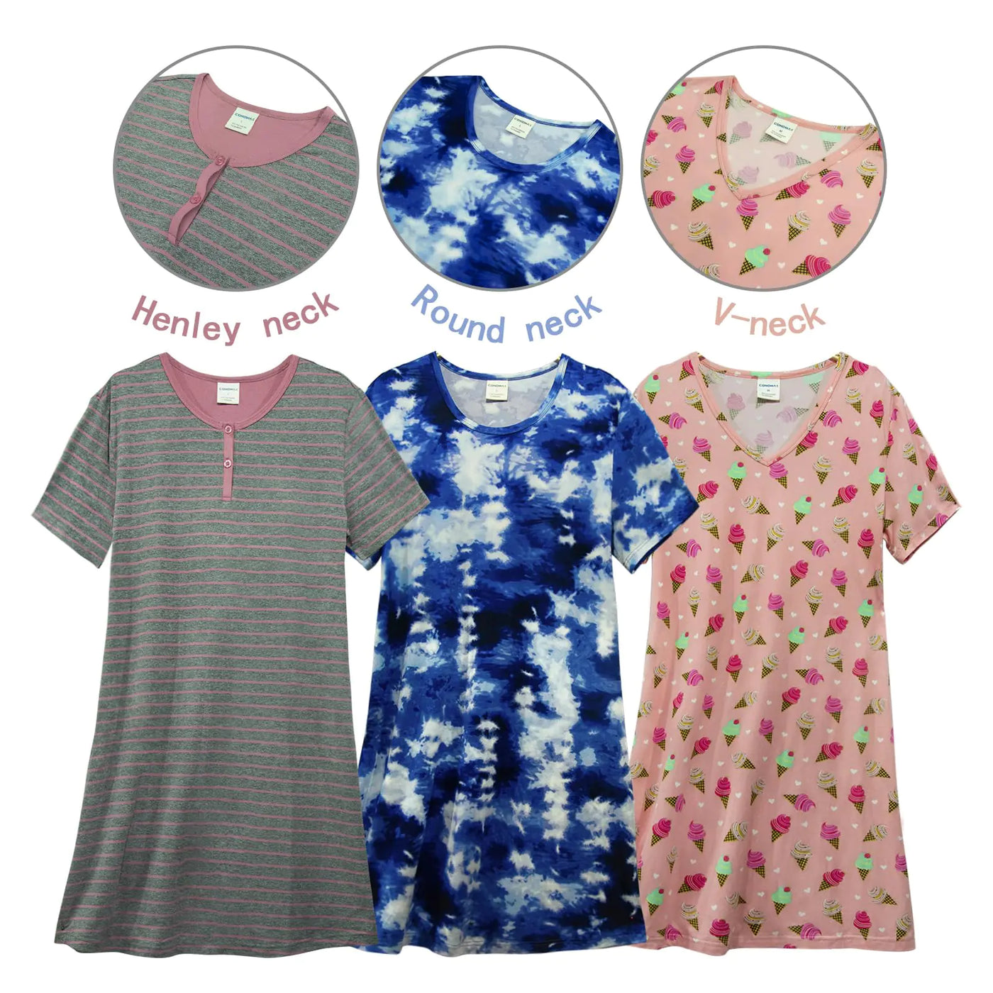 Women Short Sleeve Nightgowns