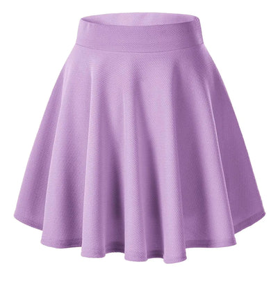 Women's Basic Versatile Stretchy Flared Casual Mini Skater Skirt