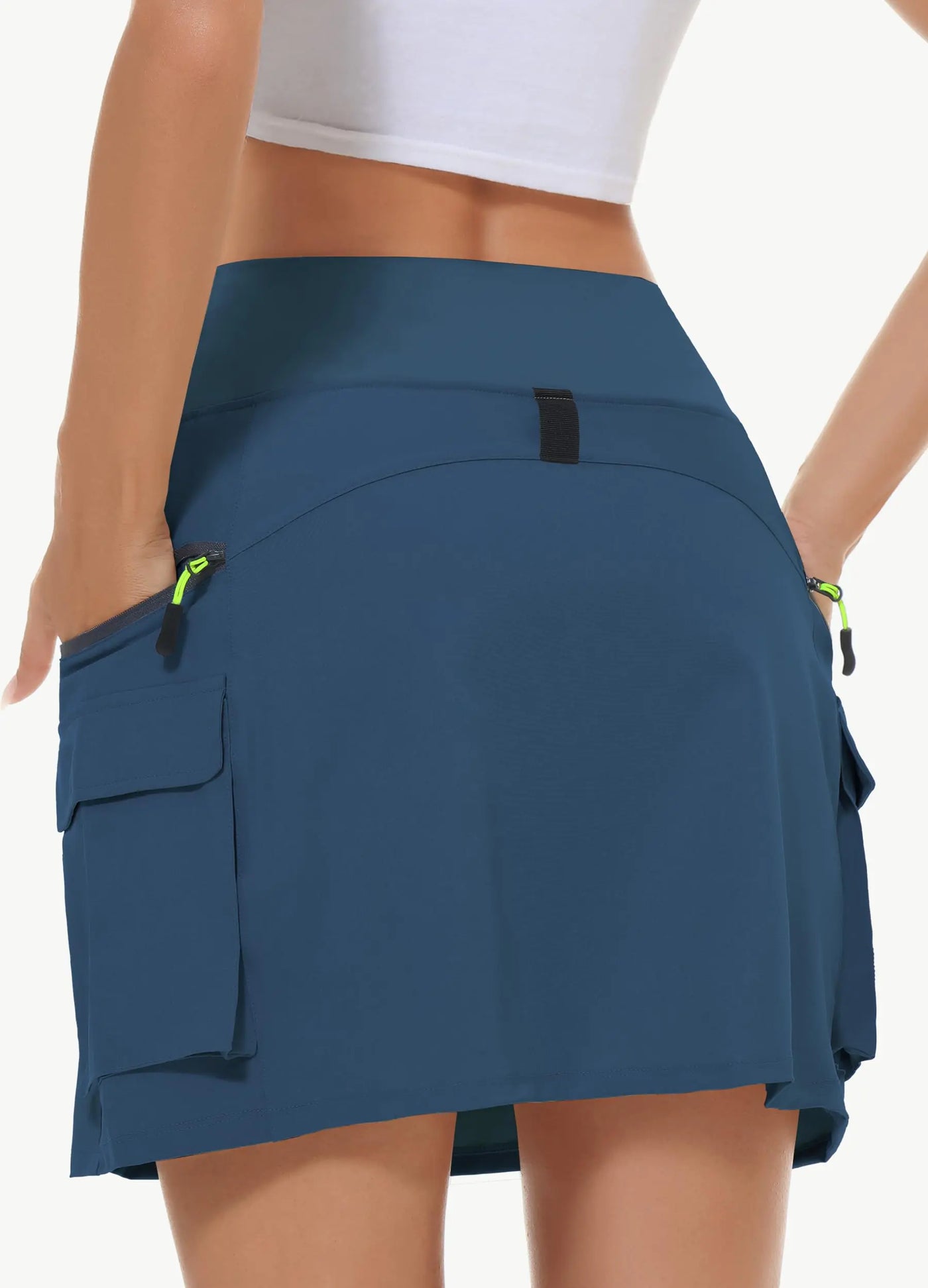 Women's High Waist  Zipper Pockets  Skirt